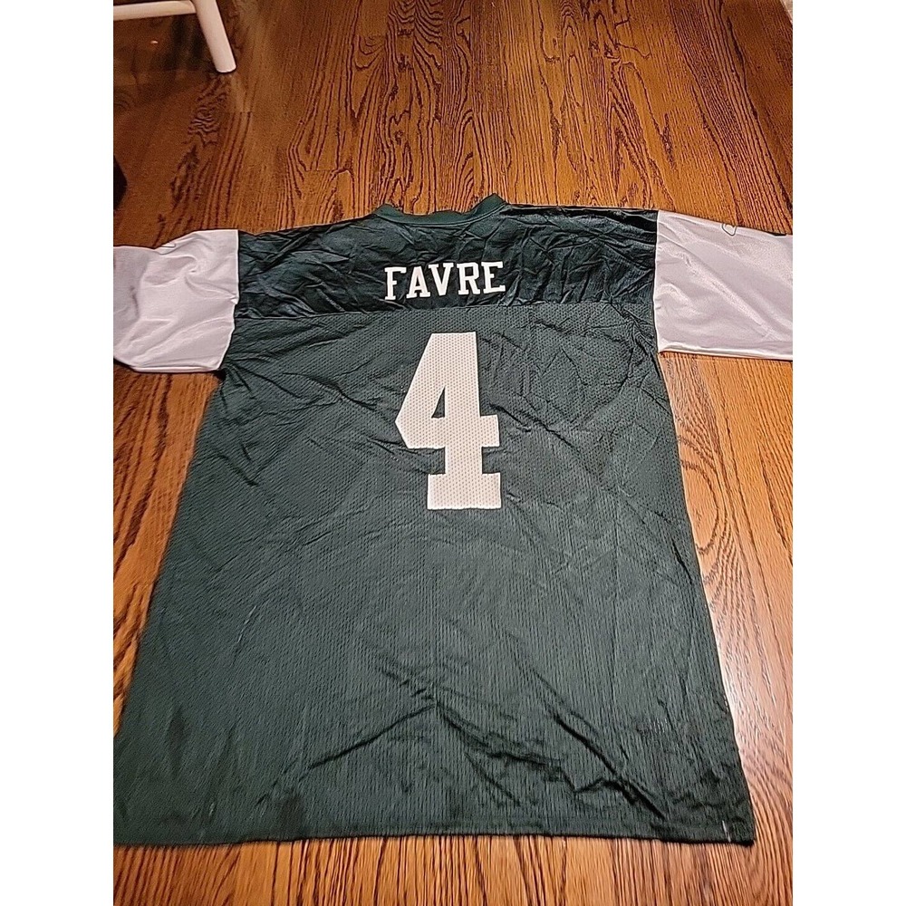Reebok New York Jets Brett Favre NFL Football Jersey #4 Green Mens XL VTG